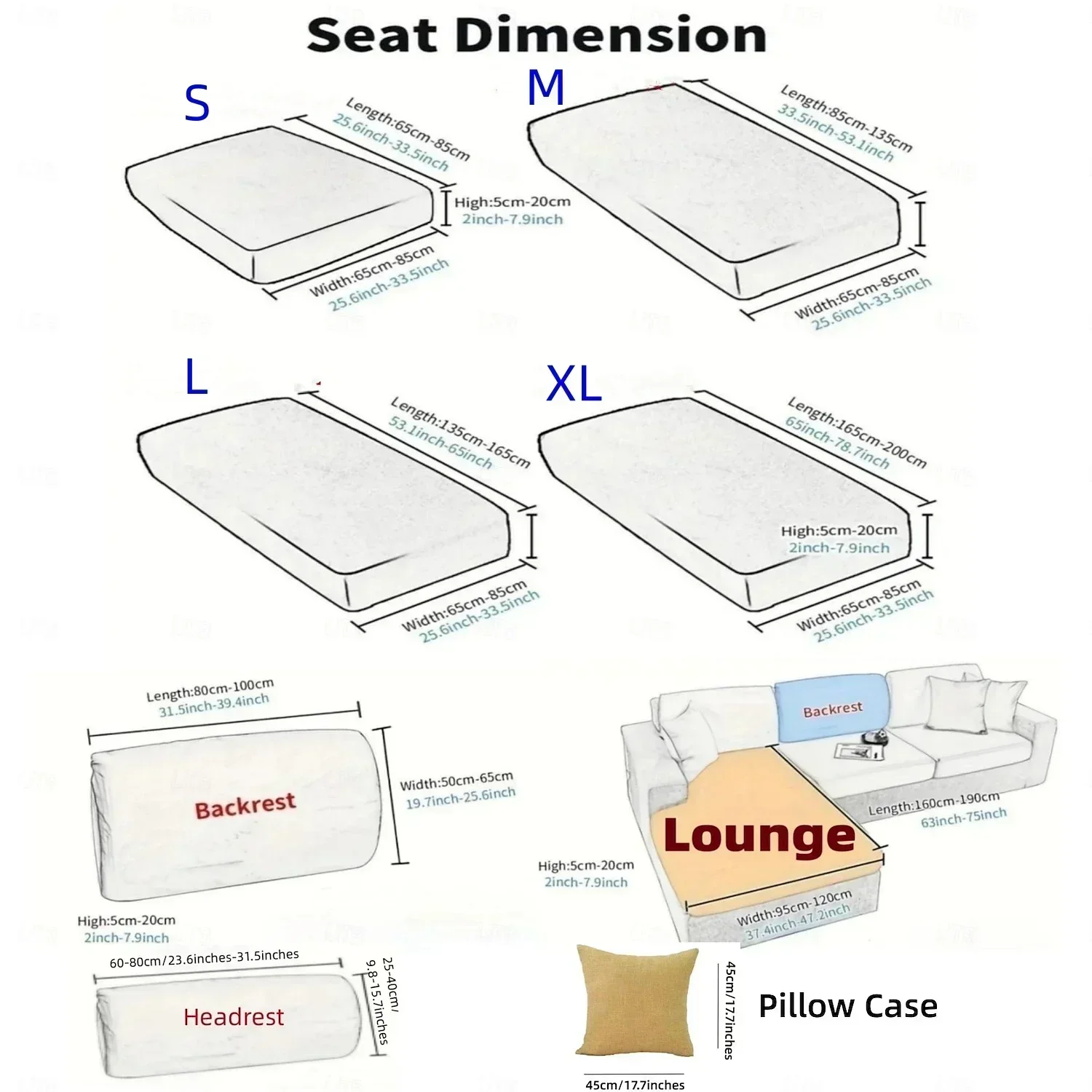 1PC Jacquard Stretch Cushion Cover for Living Room Thicken Stretch Removable Washable Sofa Cover Pets Kids Furniture Protector