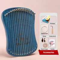 17 Metal Strings Harpika Mini Lyre Harp Mahogany Plate Keyboard Finger Piano With Tuning Wrench Spare Strings