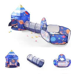 3 in 1 Portable Children's Tent Toys Folding Crawling Tunnel Indoor and Outdoor Play House Beach Tent Ocean Ball Pool Tents