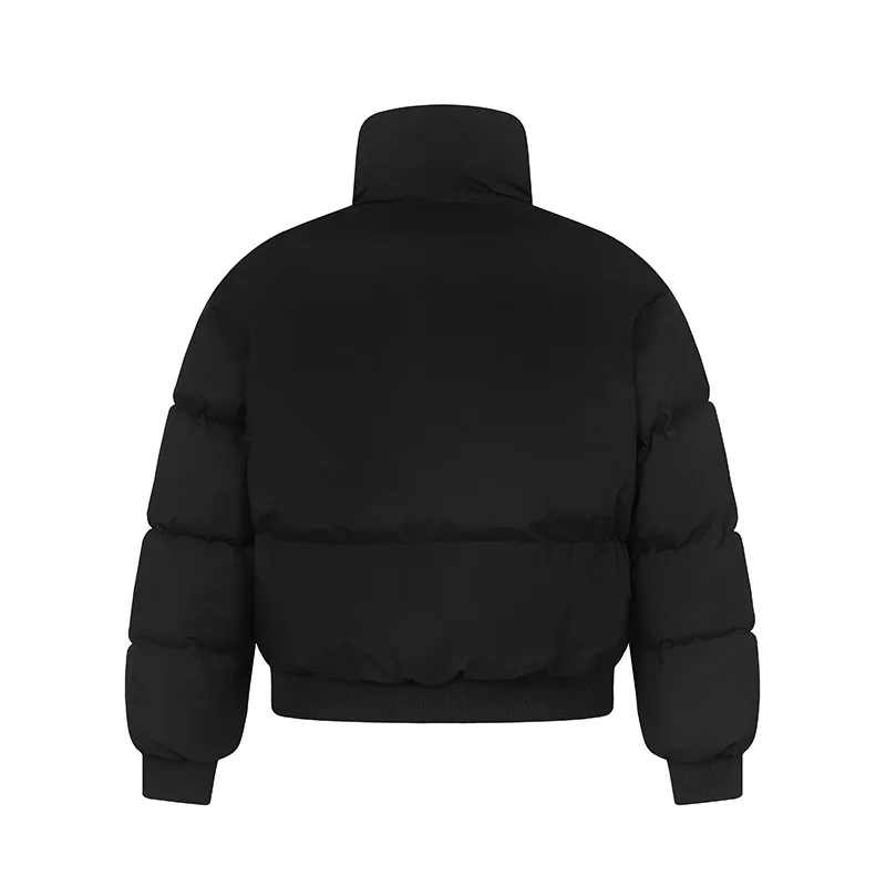 Man Jacket Winter High Street Stand Collar Pocket Male Down Outerwear Long Sleeve Zipper Loose Versatile Cold-proof Men Coat
