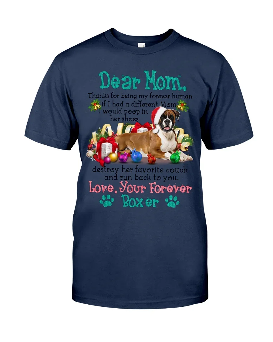 Boxer Dear Mom Christmas Dog Lovers Unisex T-Shirt