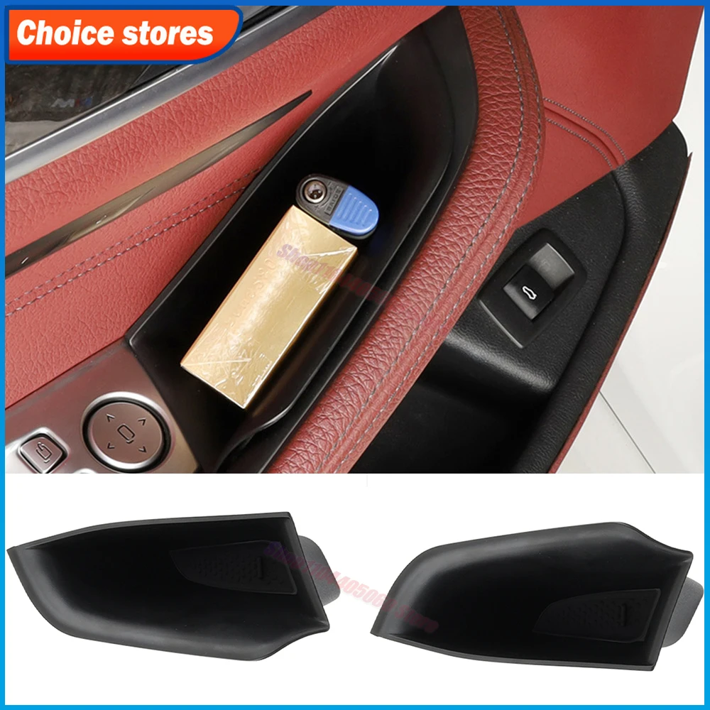 Door Handle Storage Box Organizer for BMW 5 Series G30 2017-2023 ABS Material Card Phone Holder Interior Accessories Car Styling