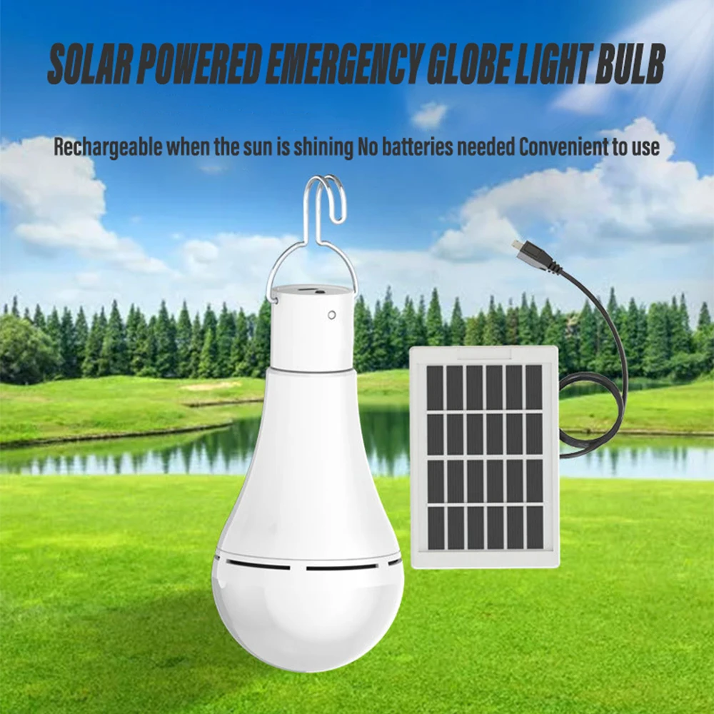 LED Solar Lamp Bulb Outdoor Waterproof Portable Solar Garden Hanging Light Hiking Fishing Emergency Lights image 4