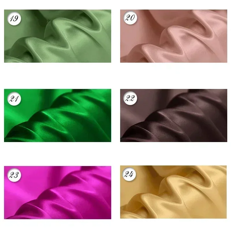 Skin-friendly Soft 100%Mulberry Silk Crepe Satin Fabric for Dress Width 114cm Cloth for DIY Sewing Solid Color Free Shipping New