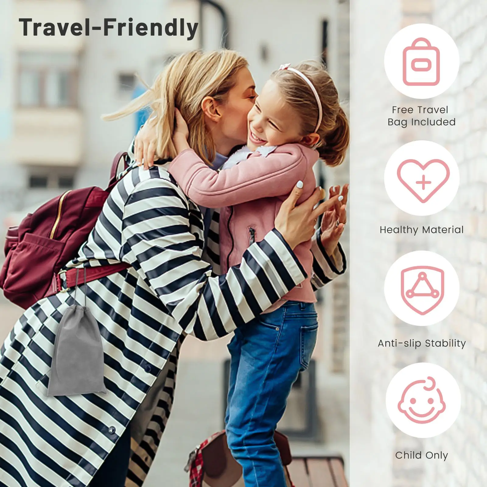 Tragbarer klappbarer Reise-Toiletten sitz für Kinder mit rutsch festem Töpfchen sitz aus Silikon für Kleinkinder, Jungen und Mädchen