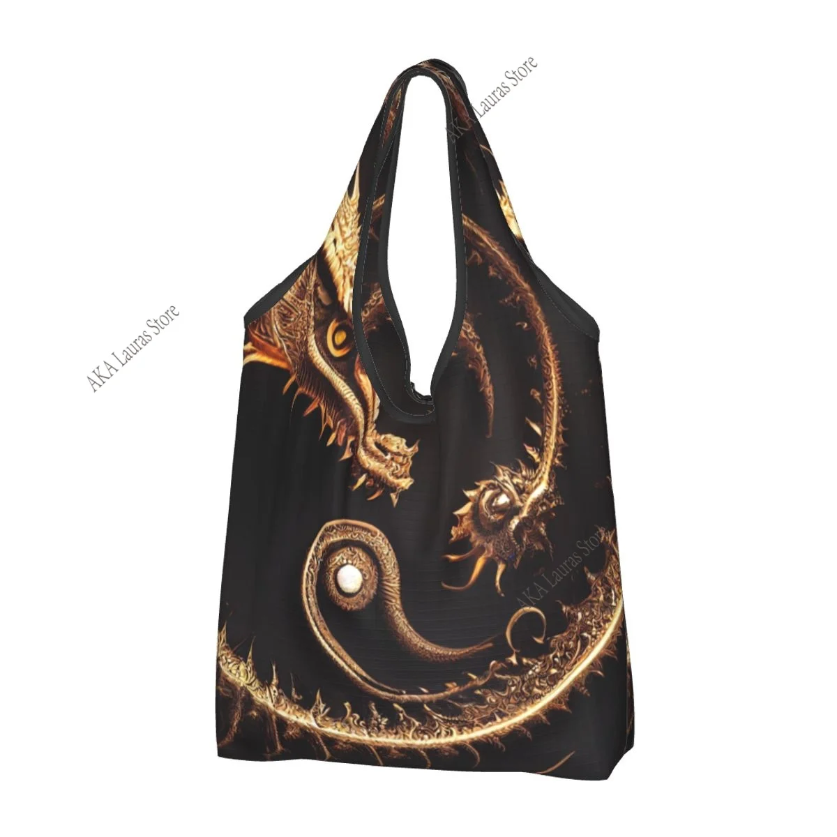 Shopping Bags Women Portable Dragon Snapback Big Capacity Grocery Shopper Tote Bags