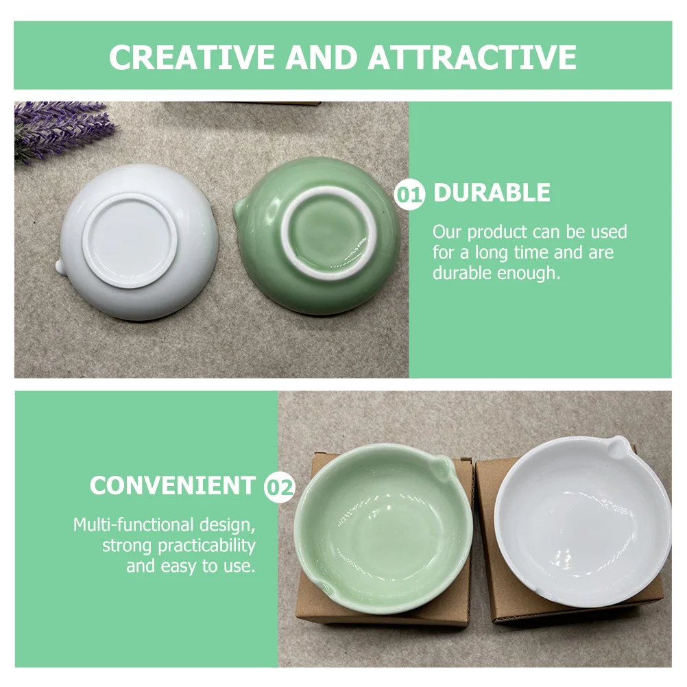 

Ink Tray Painting Ink Ceramic Dish Creative Calligraphy Brush Pen Stand Office Study Room Inkwell Dipping Bowl