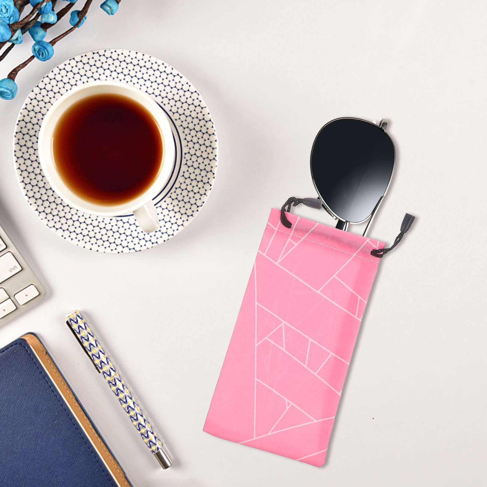 

5Pcs Sunglasses Bags Drawstring Pouches for Wedding Party Gift Candy Jewelry Storage Eyeglasses Pouch Travel Accessory Bag