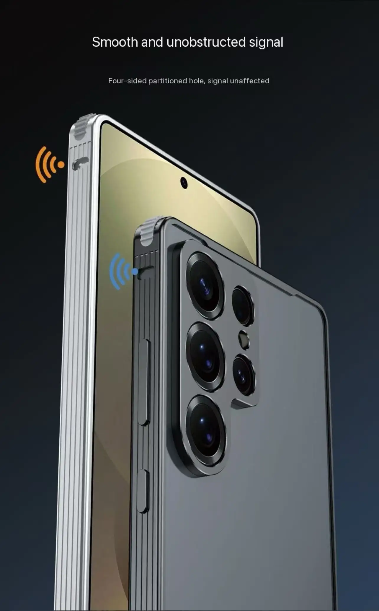 Rahmen Aluminium Metall Bumper Telefon Fall Für Samsung Galaxy A56 A36 5G S24 S25 Ultra Plus Stoßfest Wärmeableitung objektiv Abdeckung – Detail 2