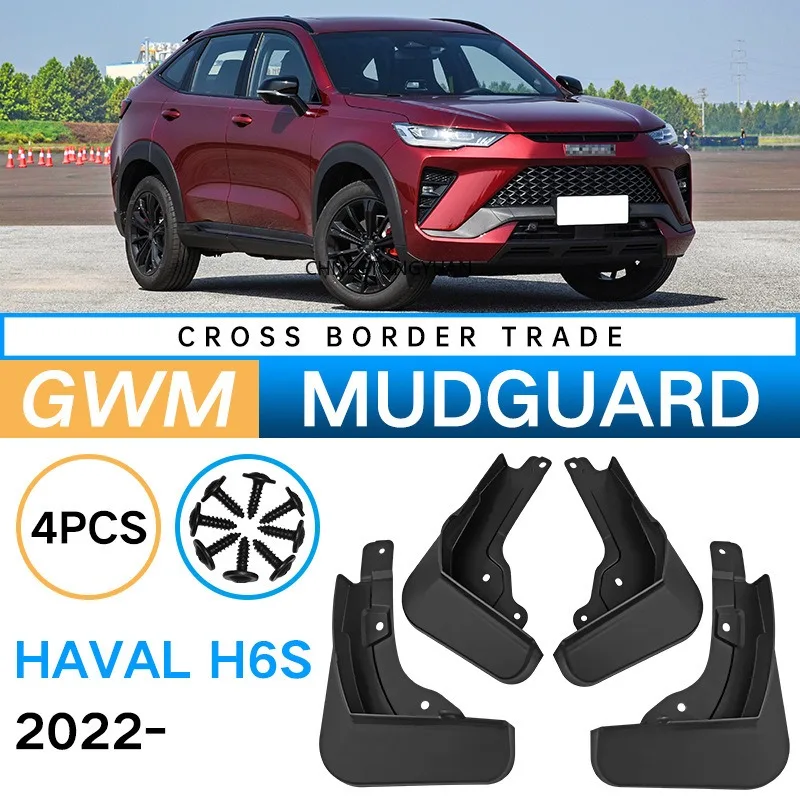 

4Pcs/set Plastic Splash Guards Fender Mud Flaps Mudguards For Great Wall GWM Haval H6 GT H6S 2022 2023 Mudflaps Splash Guards