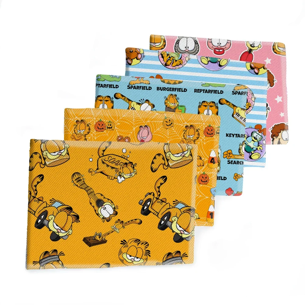 Cute Cartoon Cat Garfield Character Pattern Printed Twill Fabric for Patchwork Quilting Fabrics