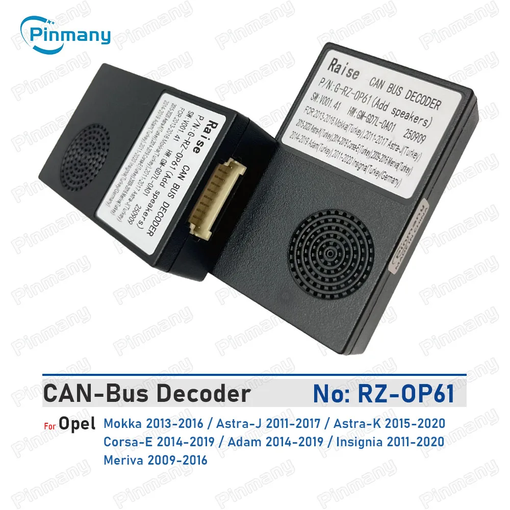 Pinmany Car Radio CAN Bus Adapter RAISE G-RZ-OP61 20-Pin Black Box for Opel Adam Insignia Meriva Mokka Astra J Astra K Corsa E