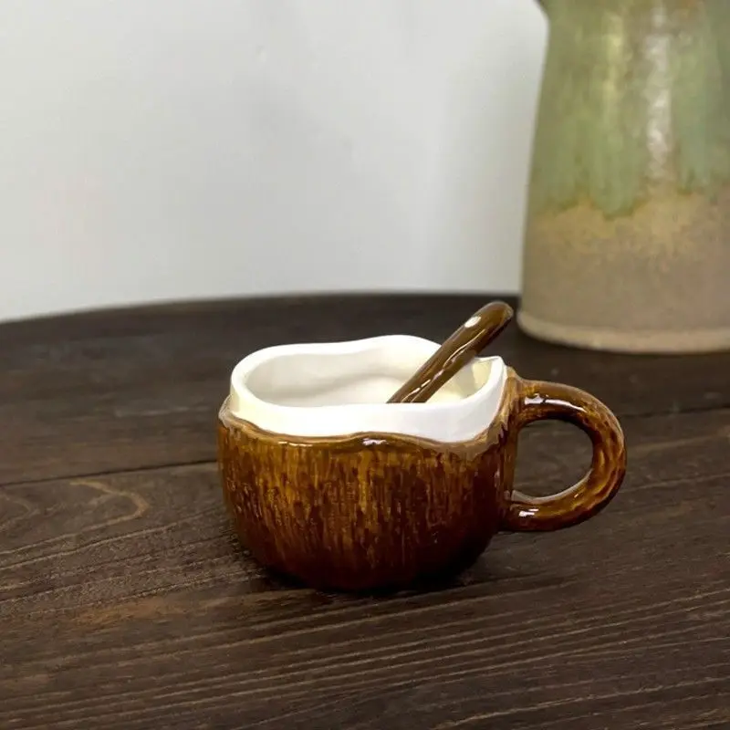 

YFY Cute Coconut Milk White Coconut Meat Coffee Cup Ceramic Milk Cup Breakfast Mug Water Cup High Temperature Resistant