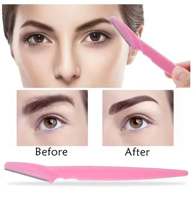 50Pcs Body Hair Removal Shaver Blades – Eyebrow Shaping Trimmer & Makeup Beauty Tool–Safe Face Brow Razor for Precision Grooming