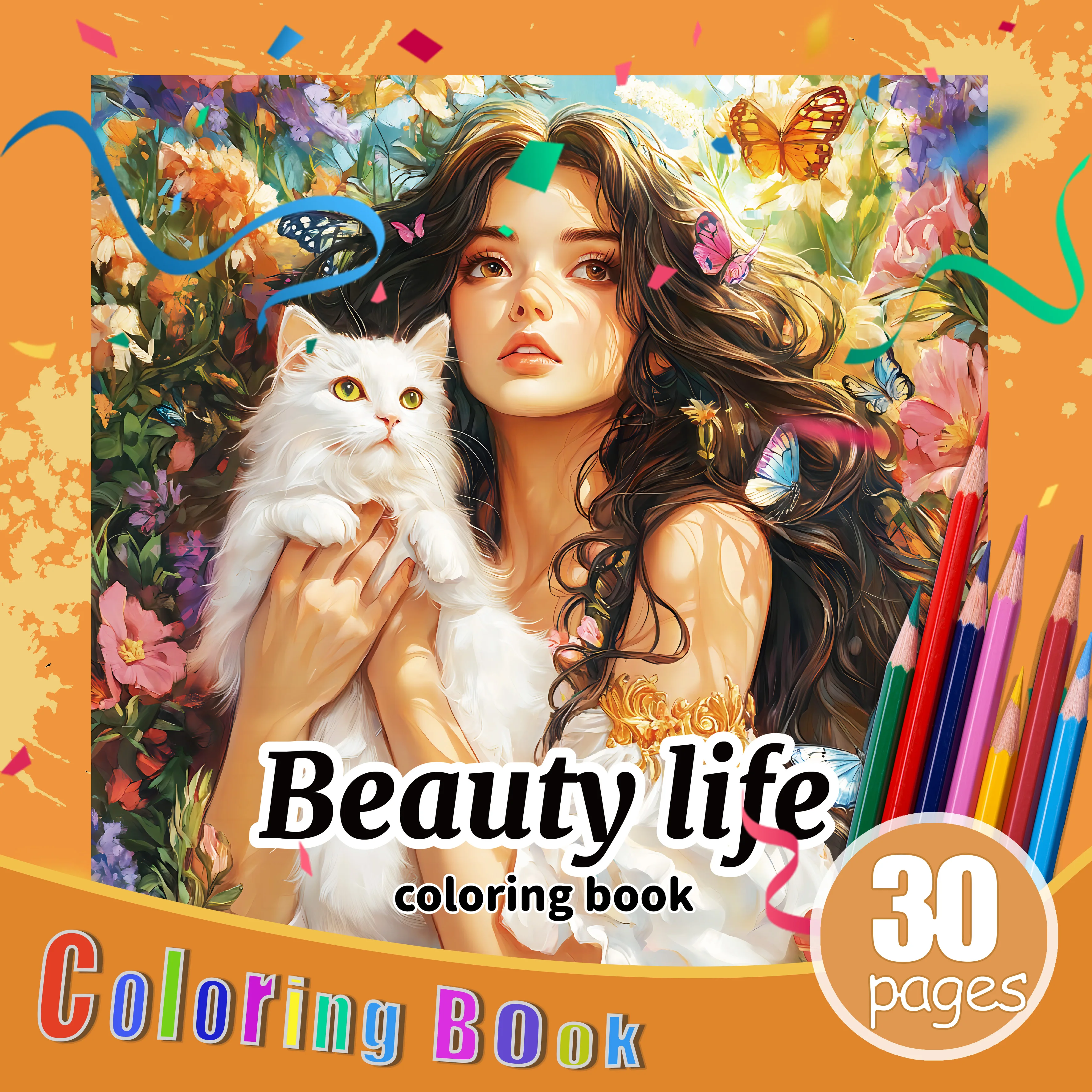 Adult Picture Book: 30 Pages Beauty Life Coloring Book For Adults Bold Easy Patterns Hand-painting Graffiti Painting Drawing