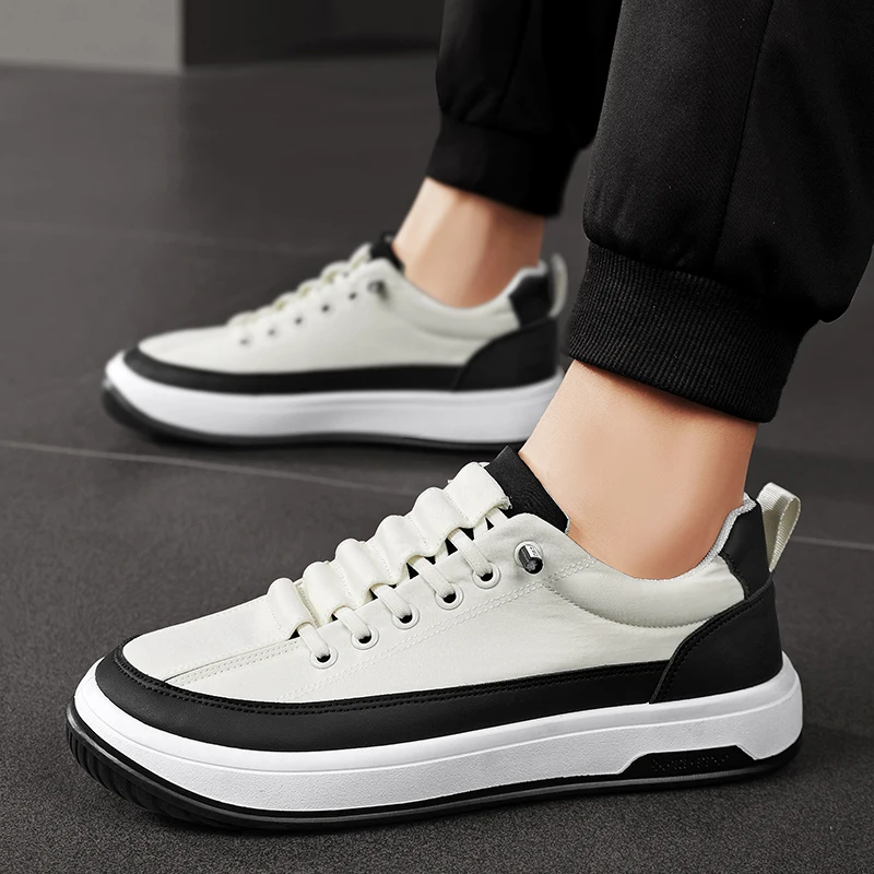 Black Men Casual Shoes Outdoor Sneakers Summer Loafers Slip On Fashion Platform Male Sneakers Sport Tennis Luxury Trainers Flat