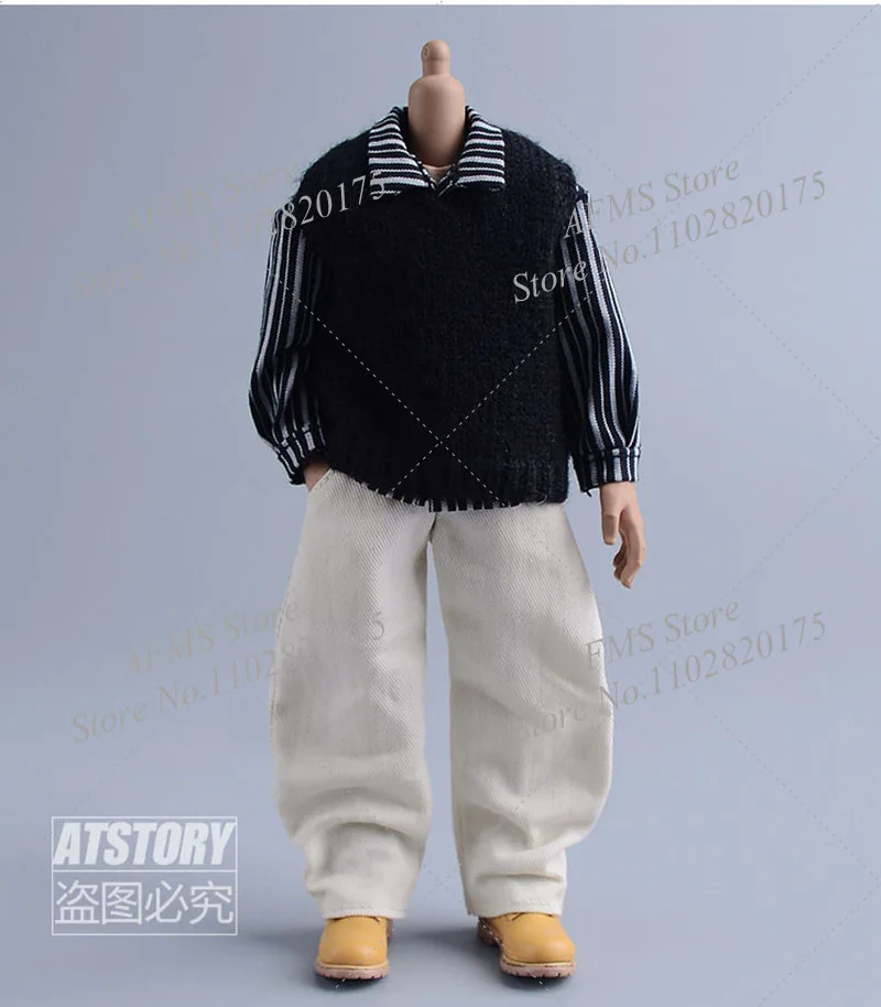ATStory-figura coleccionable a escala 1/12, pantalones sueltos, pantalones informales de moda urbana, muñecos corporales de figura de acción de soldado para hombres de 6 pulgadas