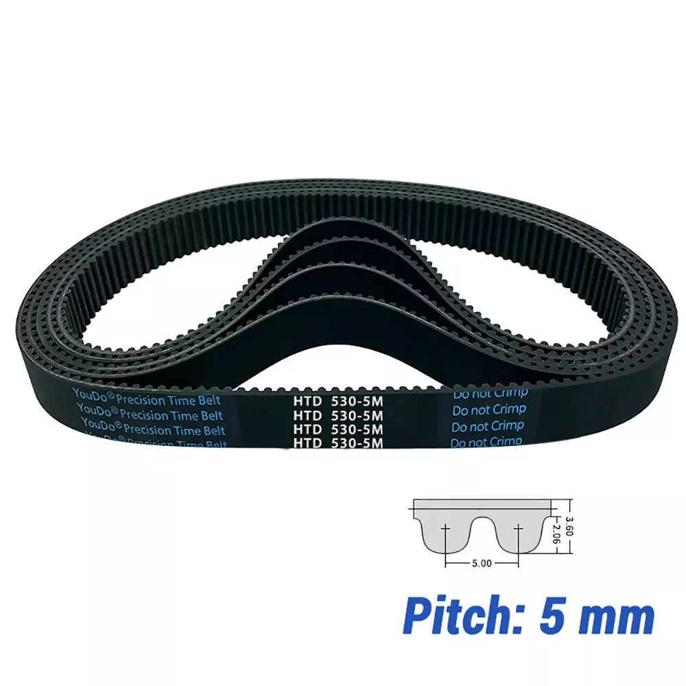 HTD 5M Rubber Closed Loop Timing Pulley Belt Width 15mm Length 175 180 200 205 210 215 220 225 230 235~440mm For CNC Step Motor