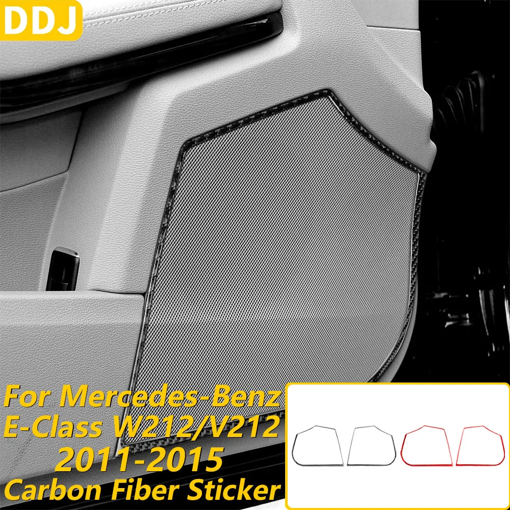 

Carbon Fiber Front Door Speaker Audio Horn Frame Cover Car Accessories Sticker For Mercedes-Benz E-Class W212 V212 2011-2015