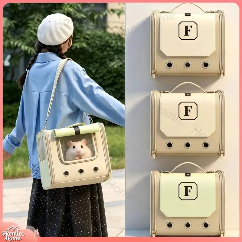 Portable Small Pet Carrier Backpack for Hamster Sugar Glider Chipmunk Breathable Mesh Nylon Cage Outdoor Travel Bag for Tiny