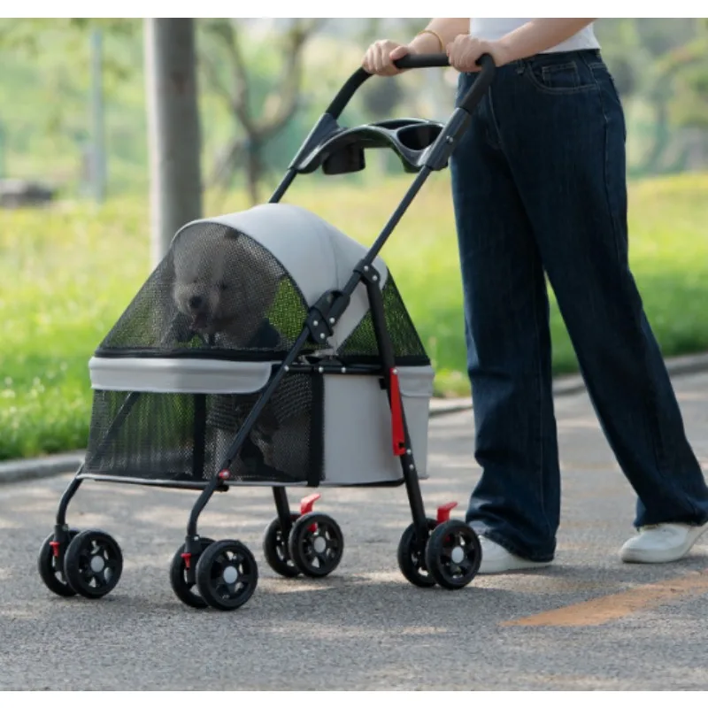 Lightweight Pet Stroller for Cats & Dogs - Foldable Dog Cat Carrier for  Puppies