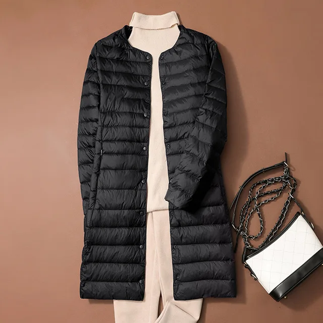 SEDUTMO Long Duck Down Jackets Women Ultra Light Coat WinterCasual Slim Black Thin Autumn Parkas ED2071 3