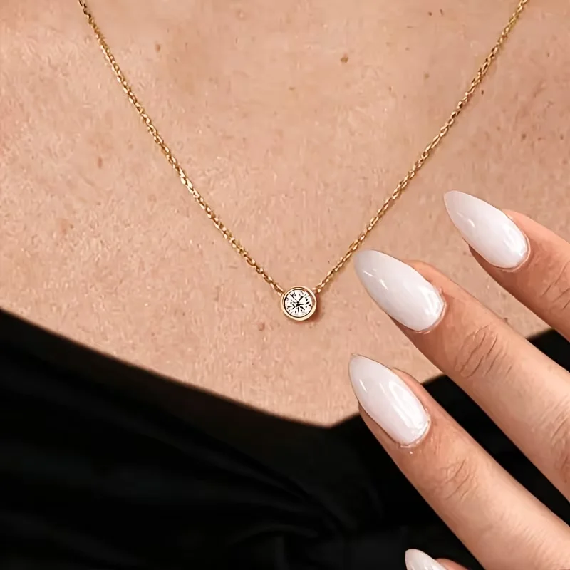 Gold Plated 18K Dainty Minimal - Charm Necklace Dainty 评论和价格