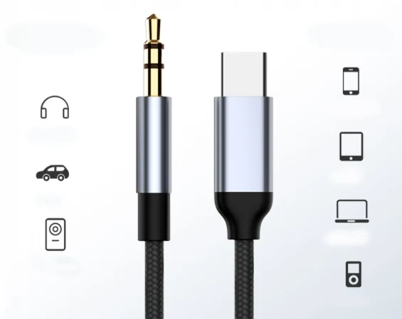 Fotografia 4: Cabo Adaptador Zenwire ZC-19 USB-C para 3.5mm AUX DAC Mini Jack para Celular, Cabo de Áudio de Alta Qualidade 1.5 M