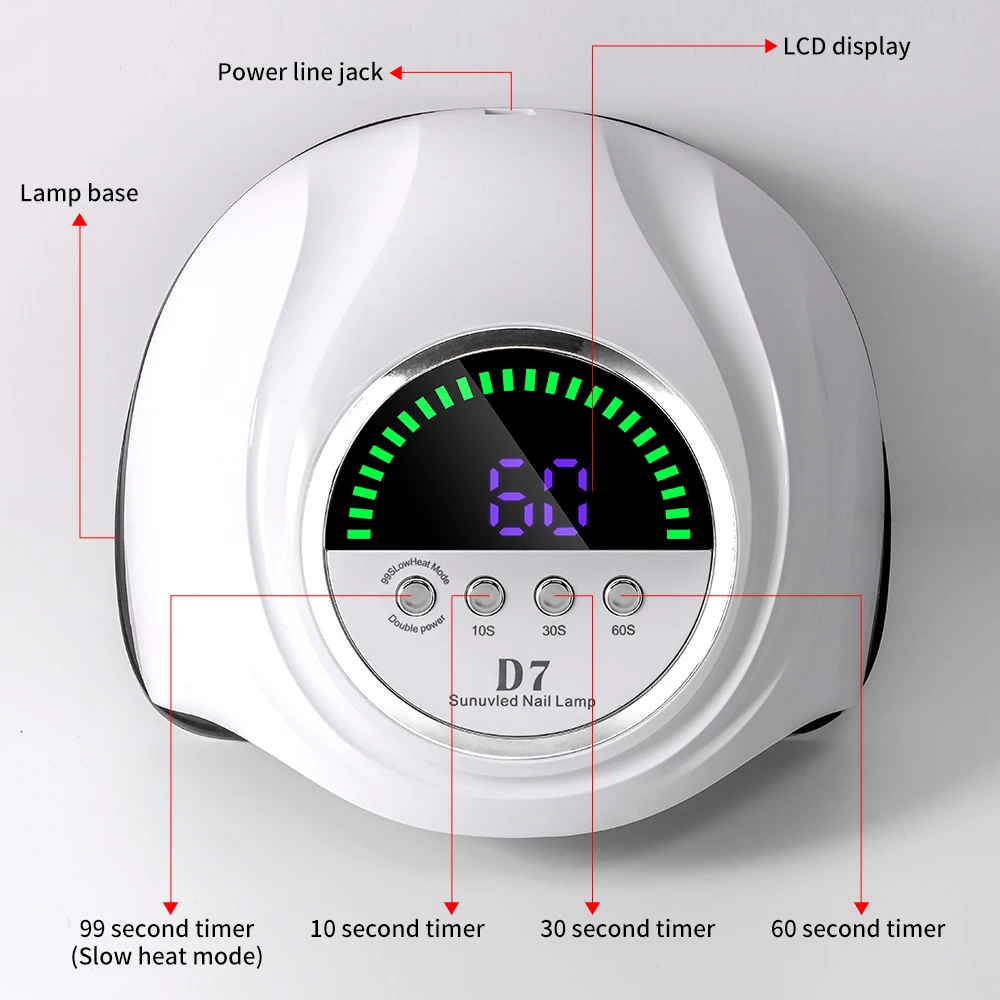 LIMEGIRL 66LEDS Nagellamp Met Smart LCD-scherm Smart Timer voor UV Gel Nagellak Snelle uitharding Droger Manicure Thuis Salon Gereedschap