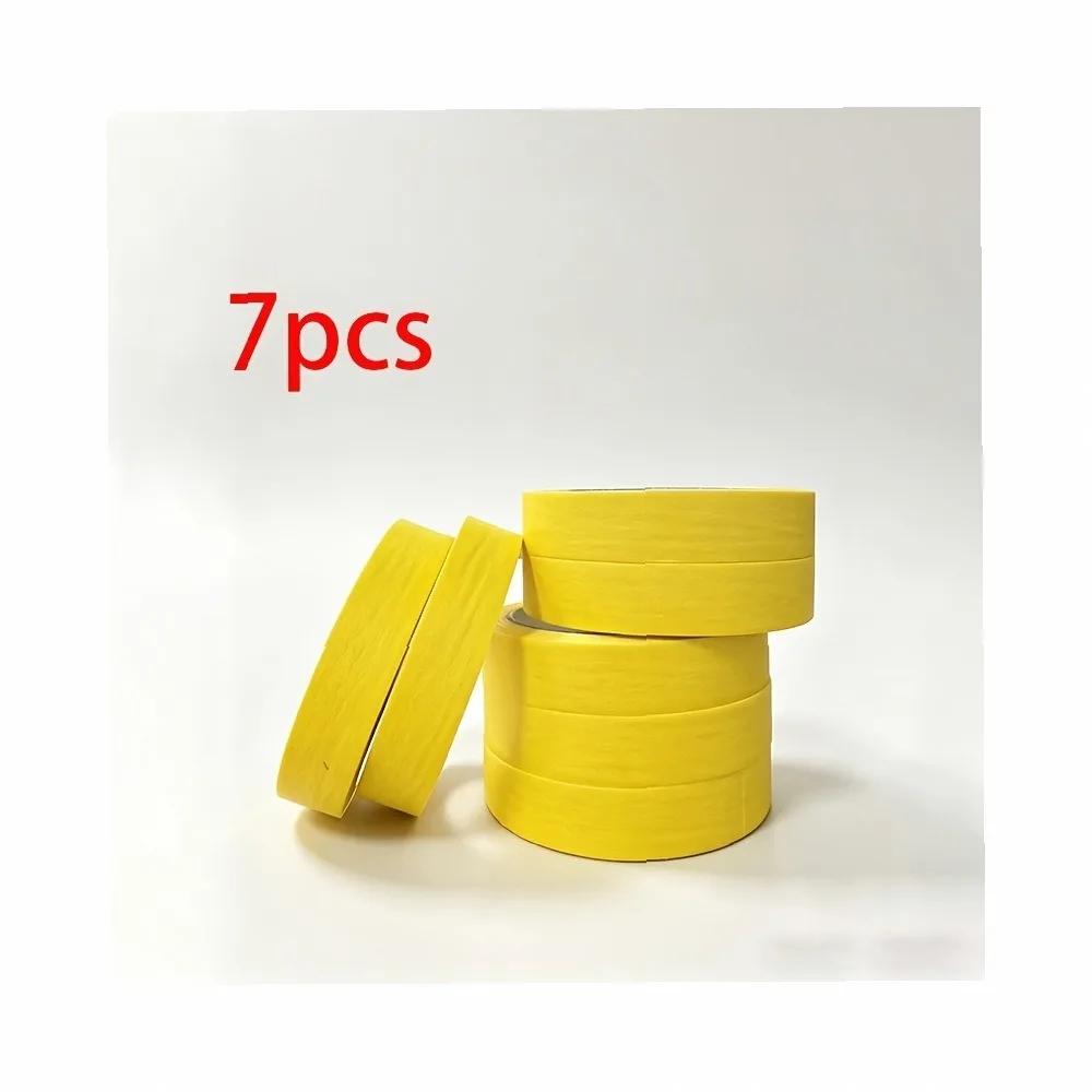 7 Rolls 787.4in x 0.79in Yellow Masking Tape, High Adhesion Art Tape for Painting, Home Decor, Office School Supplies