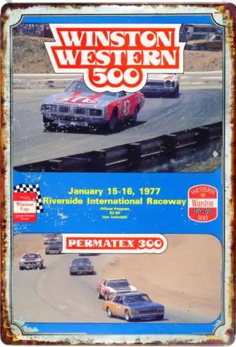 Winston 500 Stock Car Race All Metal Tin Sign  8x12 Vintage Signs