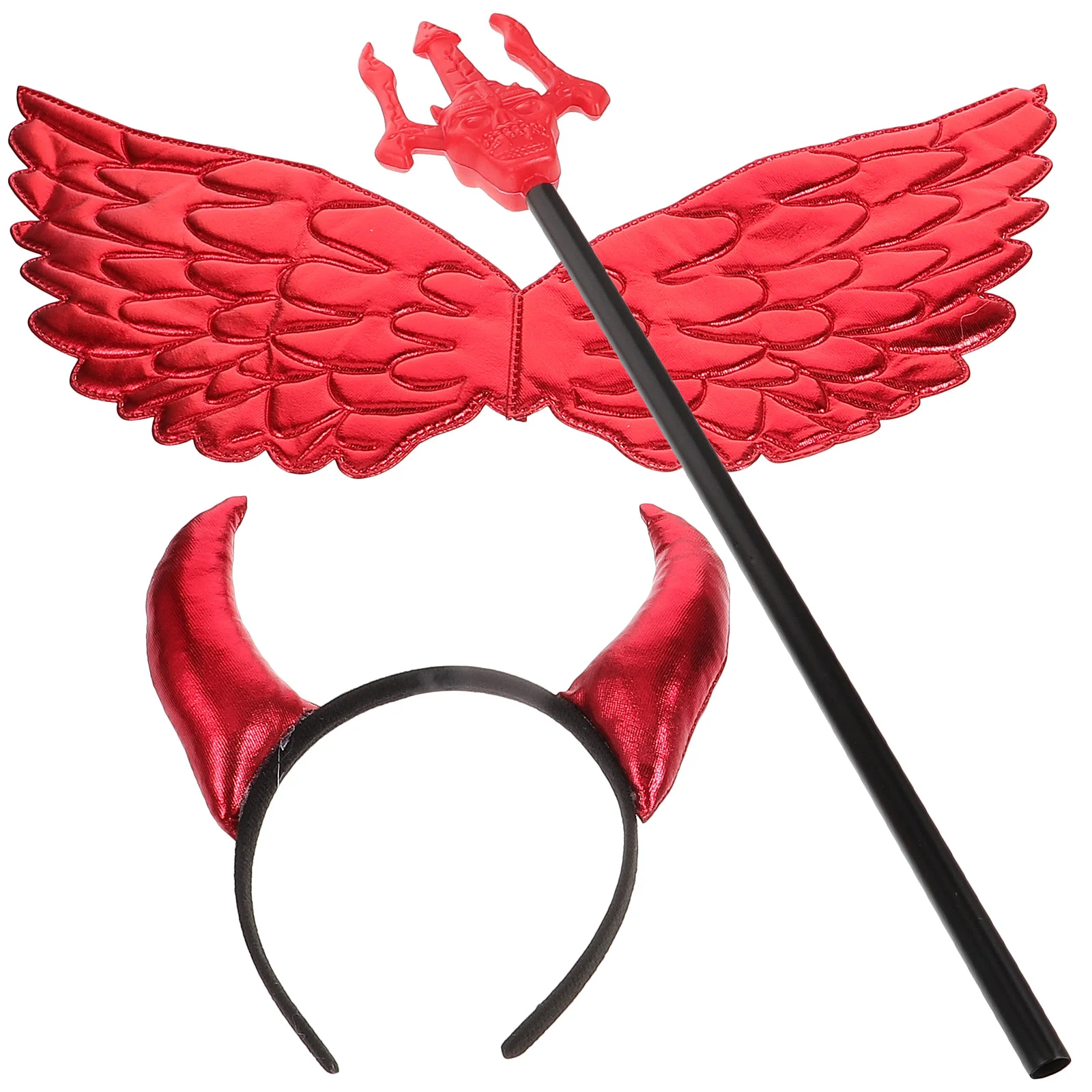 1Set Duivel Vleugels Hoorn Hoofdband Kostuum Set Rode Elastische Haarhoepel voor Halloween Carnaval Cosplay Party Festival Gift Accessoire