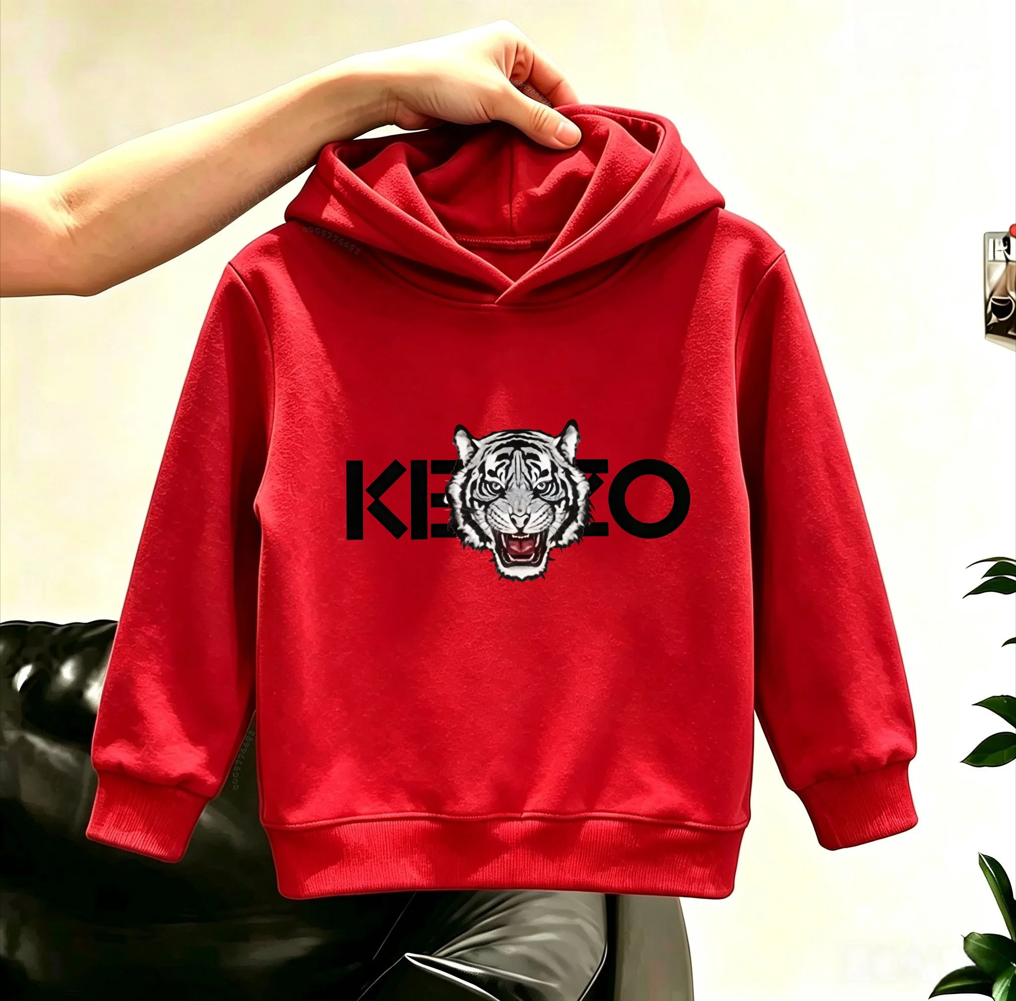 Kids Hoodie Autumn Winter Tiger Head Animal Print Pullover Sweatshirt Casual Long Sleeve Hooded Tops Children Streetwear Clothes