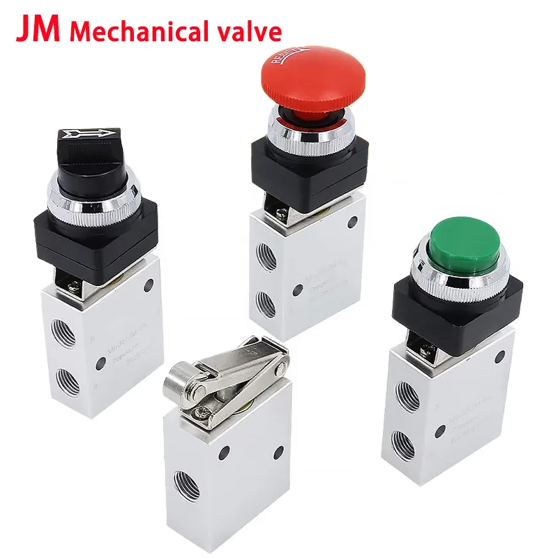 Pneumatic JM Mechanical Valve Two Position Three-way JM-05 JM-06 Reversing Valve Self-Locking JM-06A JM-07 Manual Control Valve