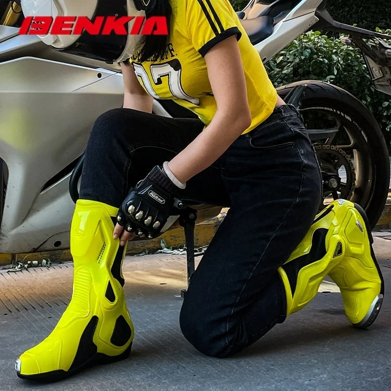 Professional Track Racing CE BENKIA Summer Motorcycle Boots Breathable Anti-Impact Off Road Rally Unisex Botas de Moto