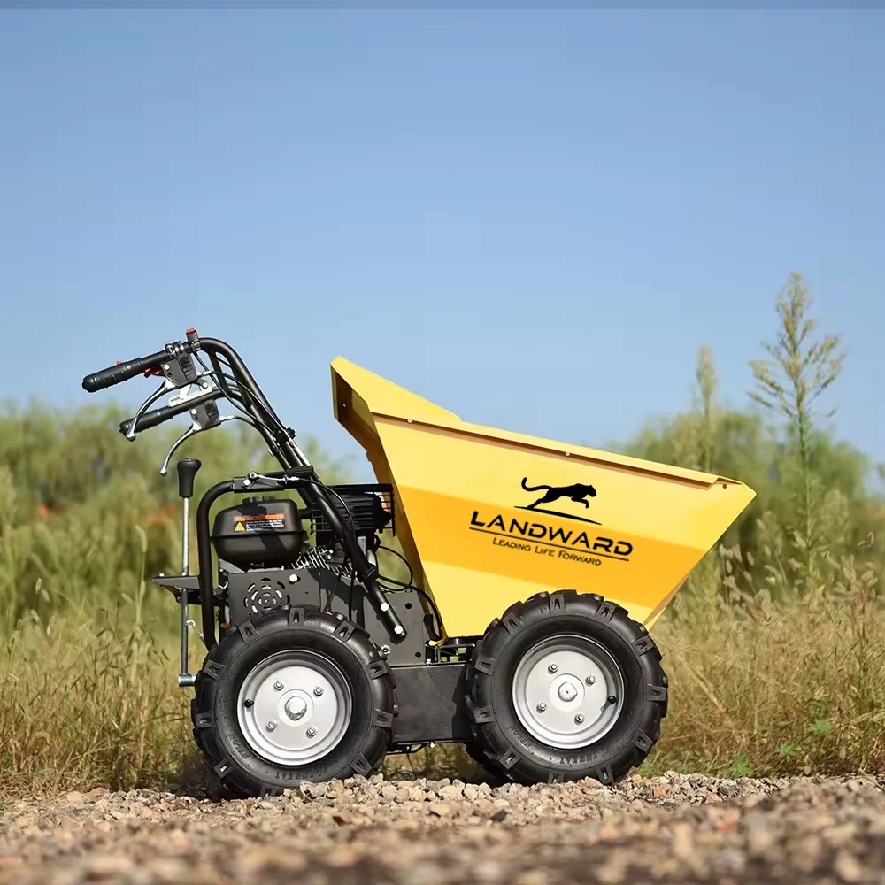 Carrinho de rodas motorizado personalizado, 4x4 Wheel Barrow Mini Dumper 250kg, poder de construção de alta qualidade