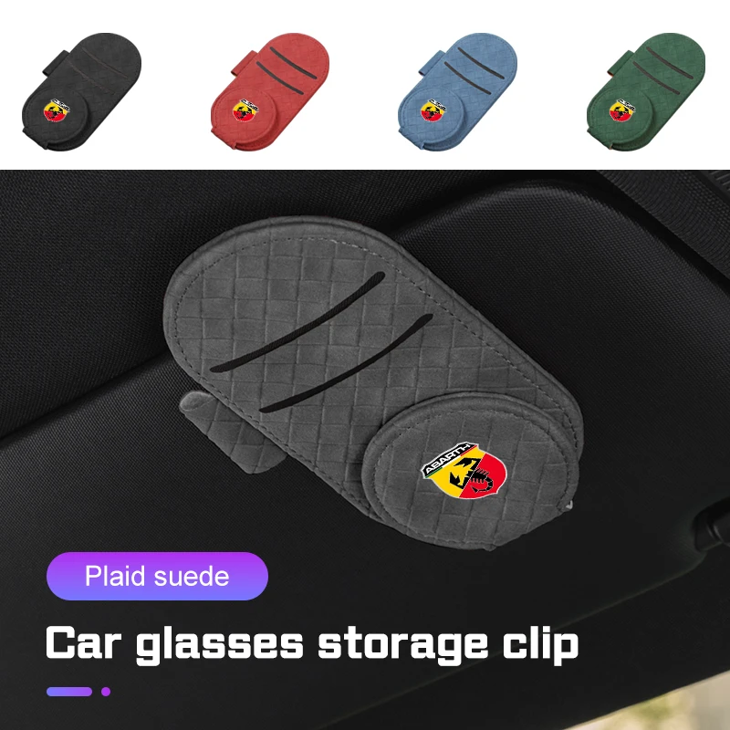 

Креативный замшевый держатель для очков в автомобиль 2026 года для Abarth 500 595 500e ​ Многофункциональный зажим для хранения и защиты от солнца для автомобиля 124 Spider