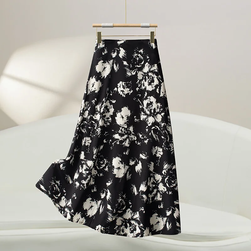 

Chic 2026 Printed Long Skirt Women Elegant Boho Flared Shrunk Mermaid Skirt Summer Relaxed Fit Vintage Beach Skirts Vestidos