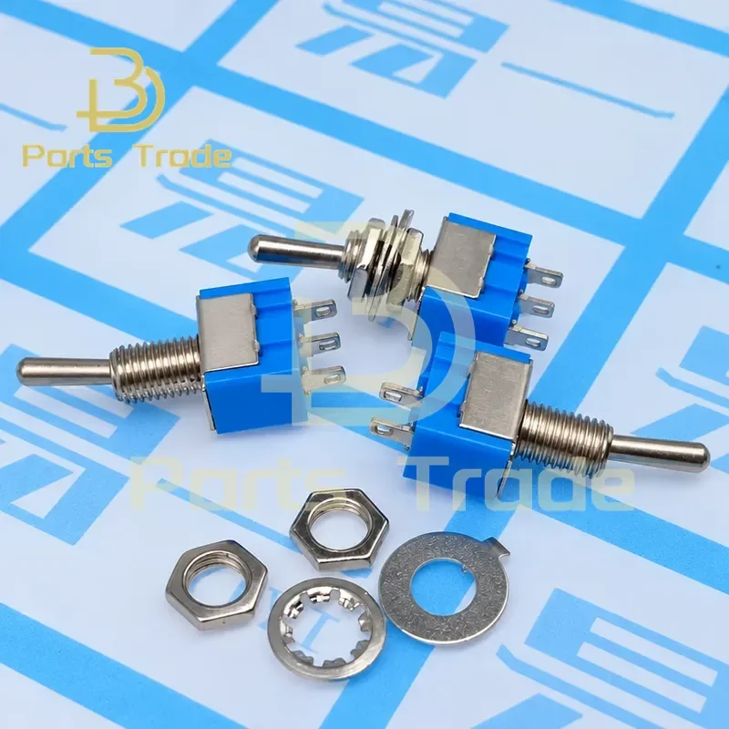100Pcs MTS-102 Toggle Switch 3 Pin ON/ON PDT 6A 125VAC 3A 250VAC Mini Lever Switch for Electronic DIY Projects