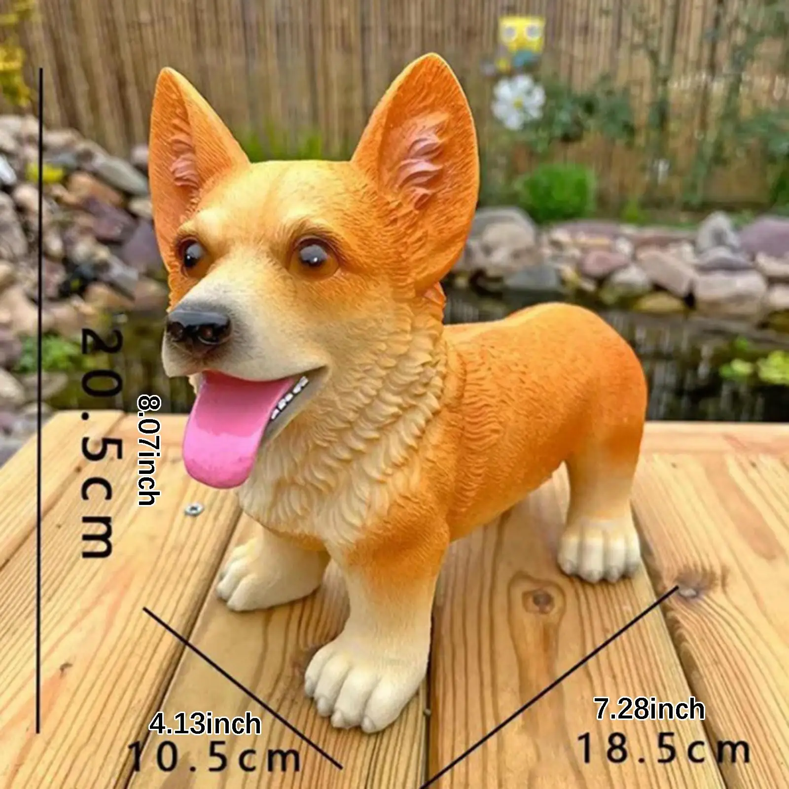 تمثال الكلب زخرفة الحديقة الراتنج الحرفية جمع حديقة تمثال واقعية ساحة الفن #6