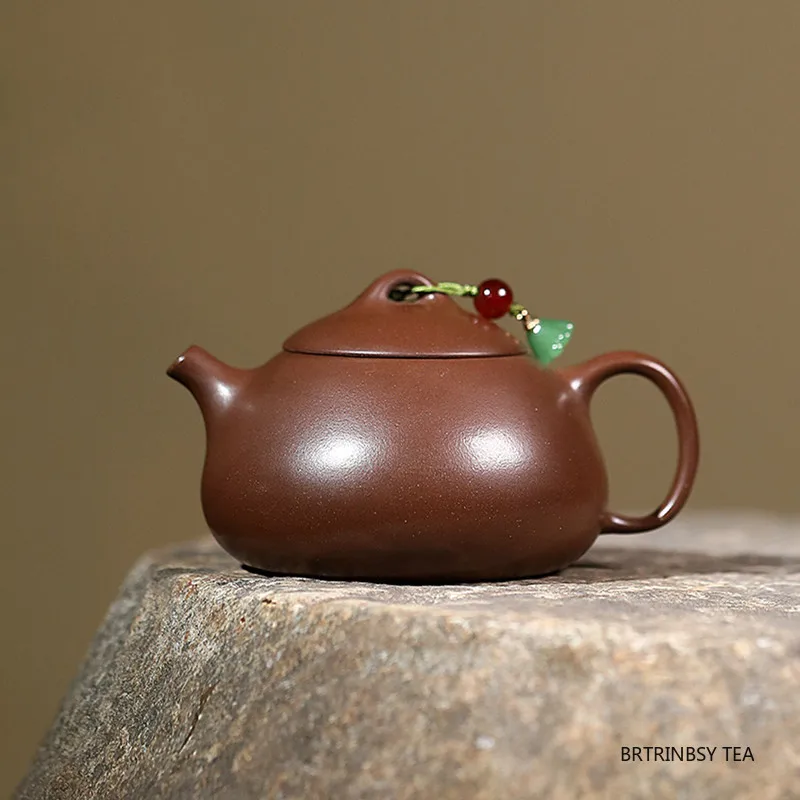

Chinese Yixing Purple Clay Teapot Handmade Tea Pot Beauty Tea Infuser Raw Ore Old Purple Mud Kettle Household Zisha Tea Set 90ml