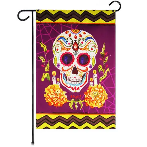 G128 Garden Flag Day of the Dead Decoration Sugar Skull 12