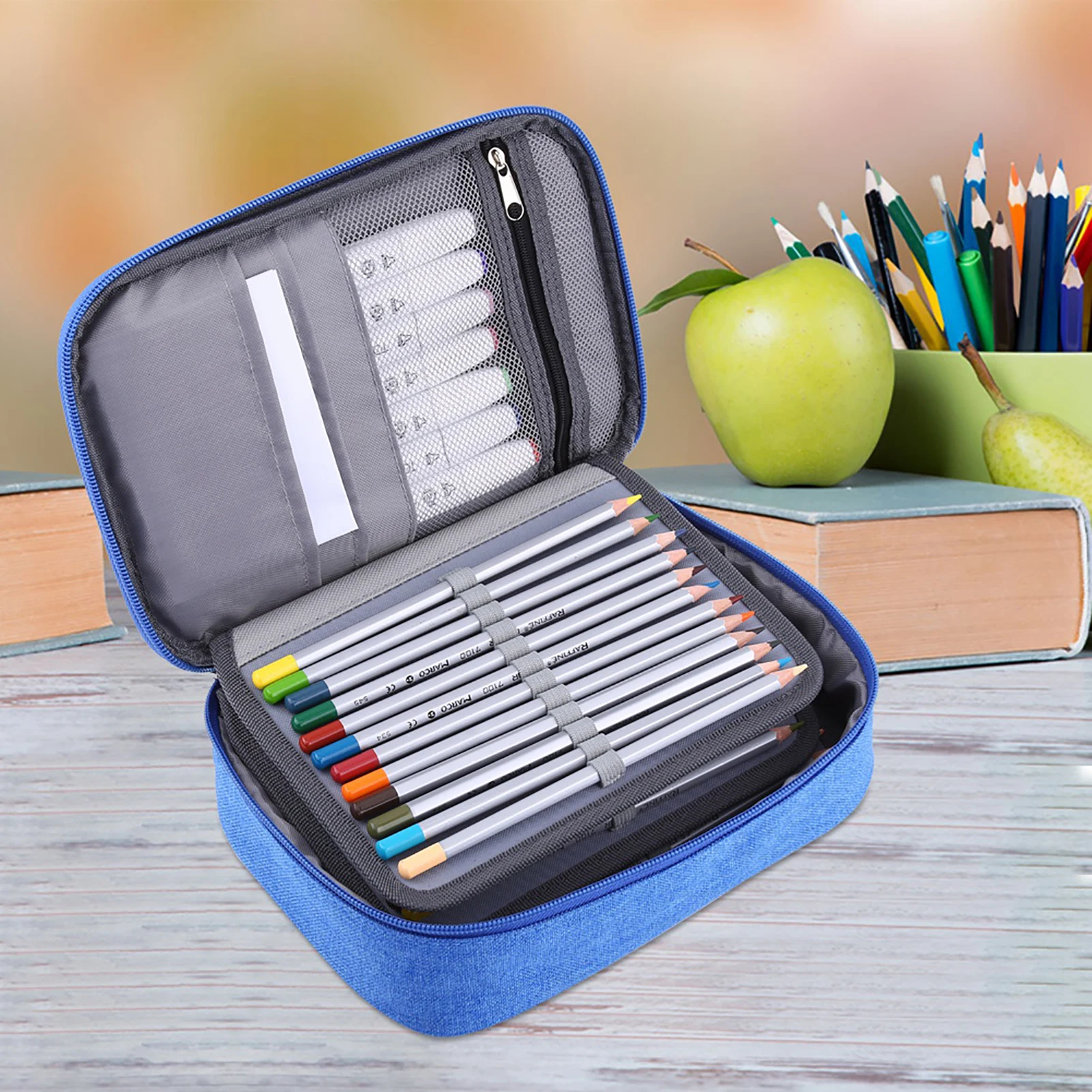 Foldable Pencil Case 72 Slots Multifunction Foldable Fabric Pencil Case Large Capacity Pen Bag Large Capacity Pencil Case