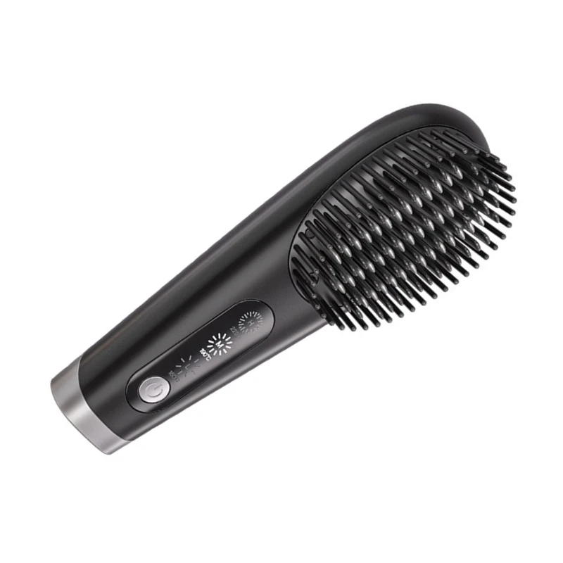 Ceramic Hair Straightener Brush Comb, 3 Adjustable Heat Levels Efficient Styling