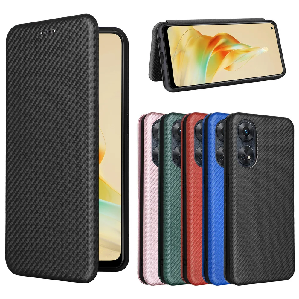 

For OPPO Reno 8T Case Luxury Carbon Fiber Skin Magnetic Adsorption Case For Reno 8T 4G Phone Bags