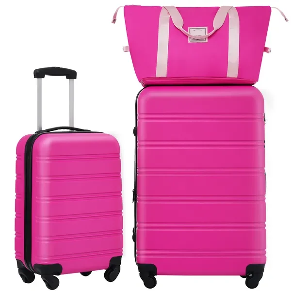 

2 Piece Hardshell Luggage Set with Bag 20 28 Inch Lightweight Suitcase with Spinner Wheels & TSA Lock