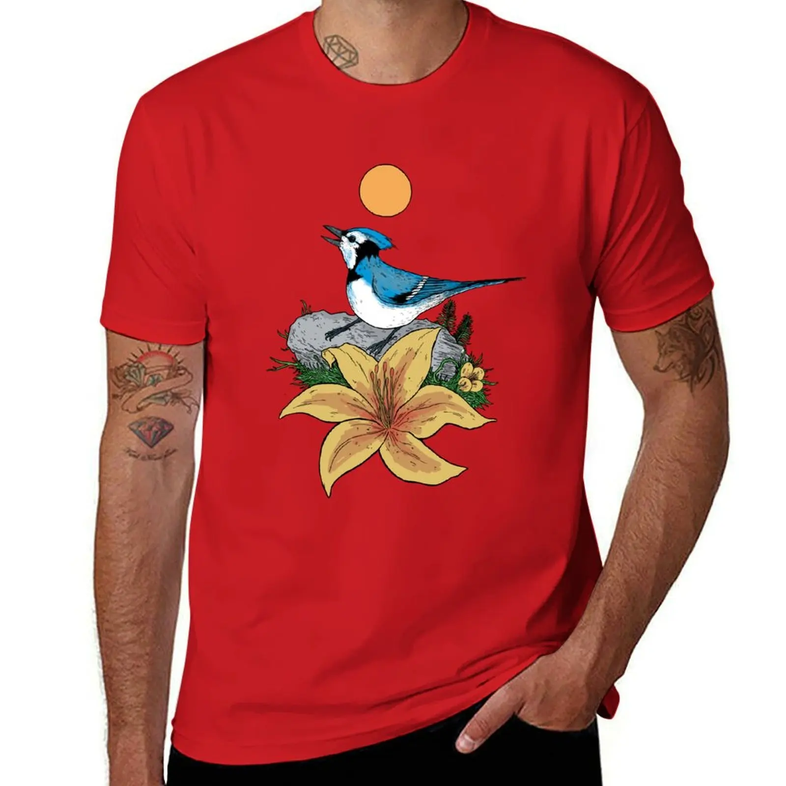 Blue Jay T-shirt quick drying summer tops mens graphic t-shirts funny