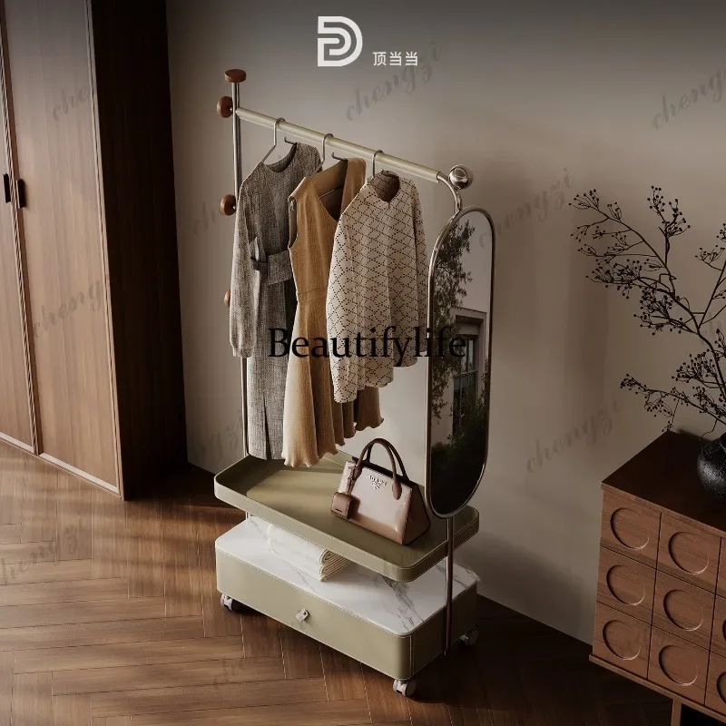 F4567 Italian high-end coat rack, bedroom floor-to-ceiling living room light luxury removable hanger with drawer cabinet