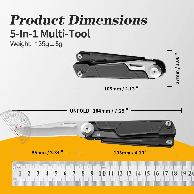 Multifunctional Scissors Stainless Steel Folding Knife Outdoor Survival Gadgets Gifts for Dads