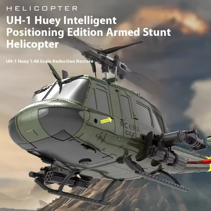 New C032 Huey Uh1 Helicopter 6-Channel Brushless Model Airplane Laser Height Locking Optical Flow Positioning Simple Override